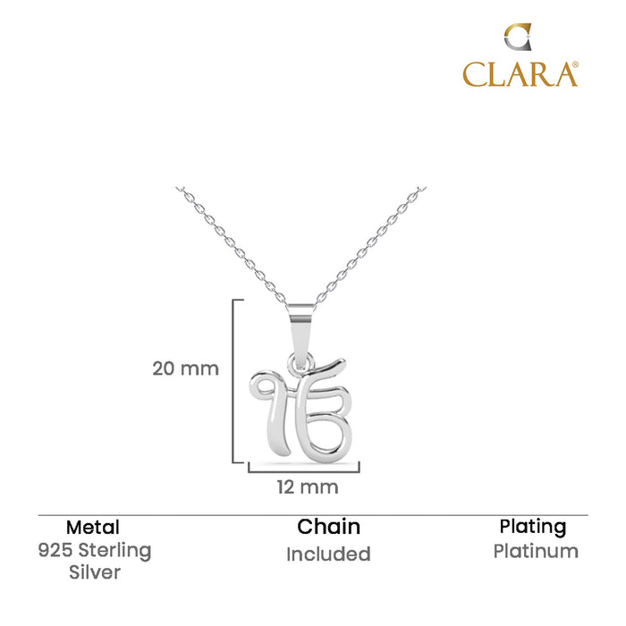 Silver Ek Onkar Religious Pendant Chain
