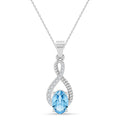 Silver Elda Sky Blue Pendant with Chain