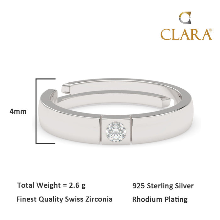 CLARA Real 925 Sterling Silver Elias Band Ring