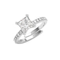 CLARA 925 Sterling Silver Size Adjustable Elodie Princess Cut Solitaire Ring