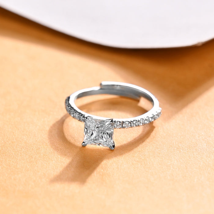 Silver Elodie Princess Cut Solitaire Ring