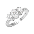 CLARA 925 Sterling Silver Size Adjustable Eloise Three Oval Ring