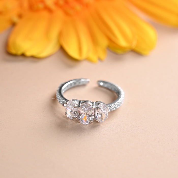 Silver Eloise Three Oval Ring