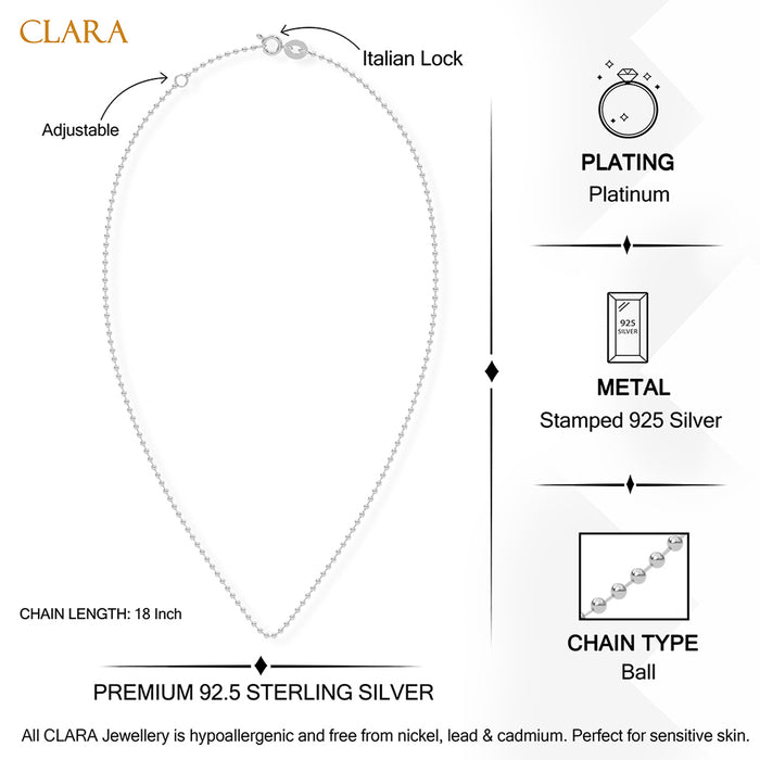 Silver Elowen Ball Chain Necklace in 18 inches
