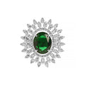 Silver Emerald Cocktail Ring