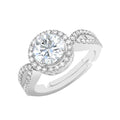 CLARA 925 Sterling Silver Size Adjustable Emery Designer Solitaire Ring