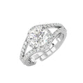 CLARA Pure 925 Sterling Silver Engagement Solitaire Finger Ring with Adjustable Band