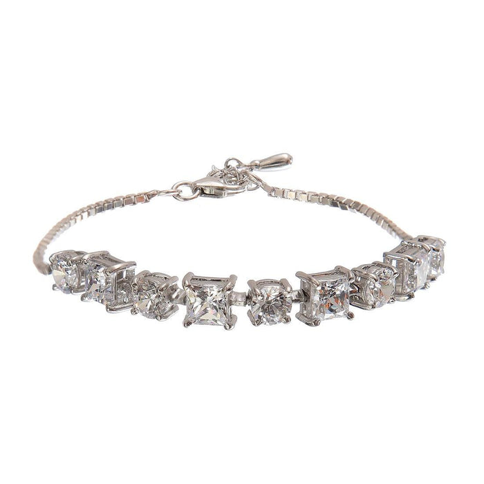 CLARA Made with Swiss Zirconia 925 Sterling Silver Enzo Solitaire Bracelet Gift for Women and Girls