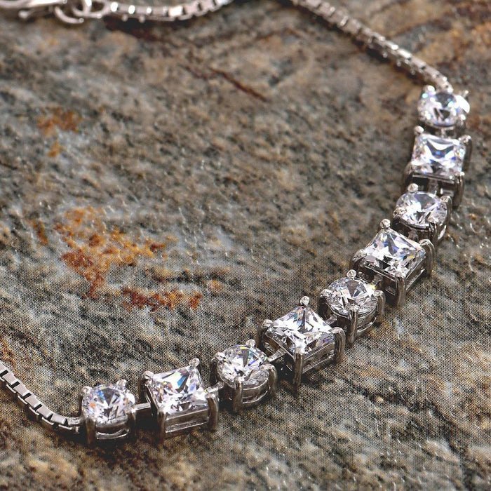 CLARA Made with Swiss Zirconia 925 Sterling Silver Enzo Solitaire Bracelet Gift for Women and Girls