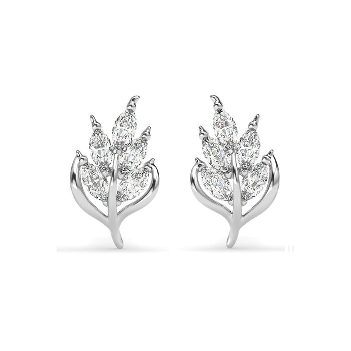 Silver Esma Leaf Stud Earrings