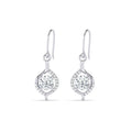 Silver Etta Solitaire Dangle Drop Earrings