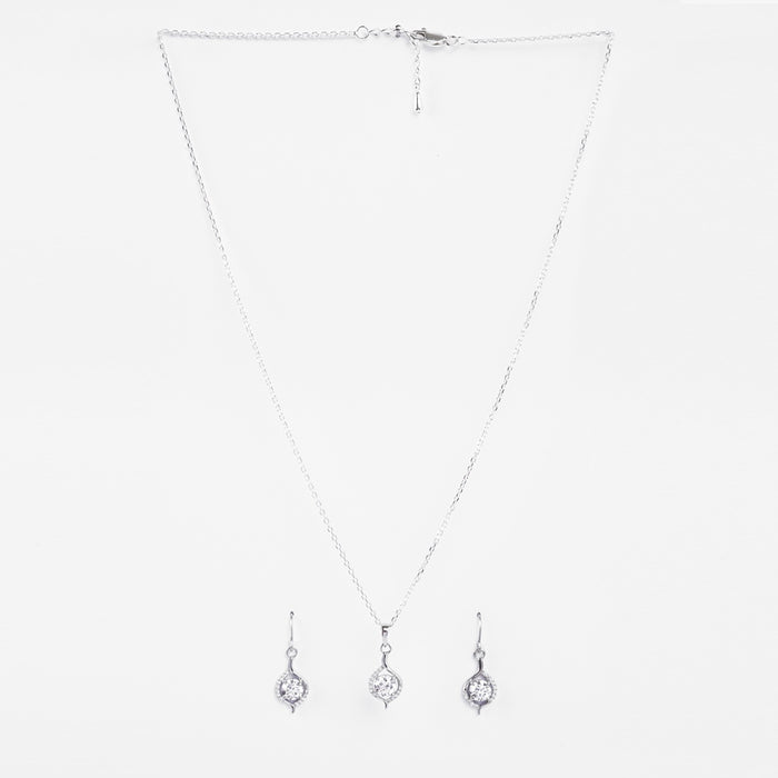 Silver Etta Solitaire Jewellery Set