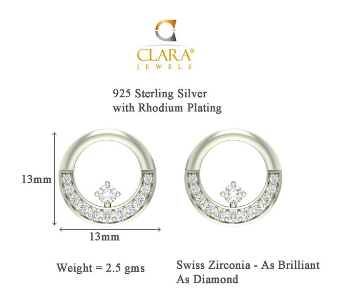 CLARA 925 Sterling Silver Evie Mangalsutra Tanmaniya Pendant Earring Jewellery Set with Chain Gift for Women and Girls