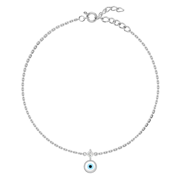 Silver Evil Eye Anklet Payal (Single)