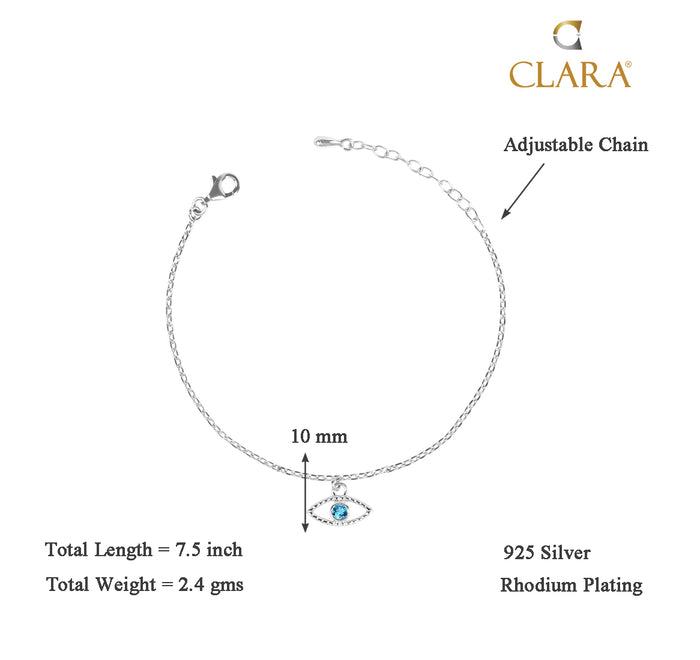 CLARA 925 Sterling Silver Evil Eye Bella Bracelet