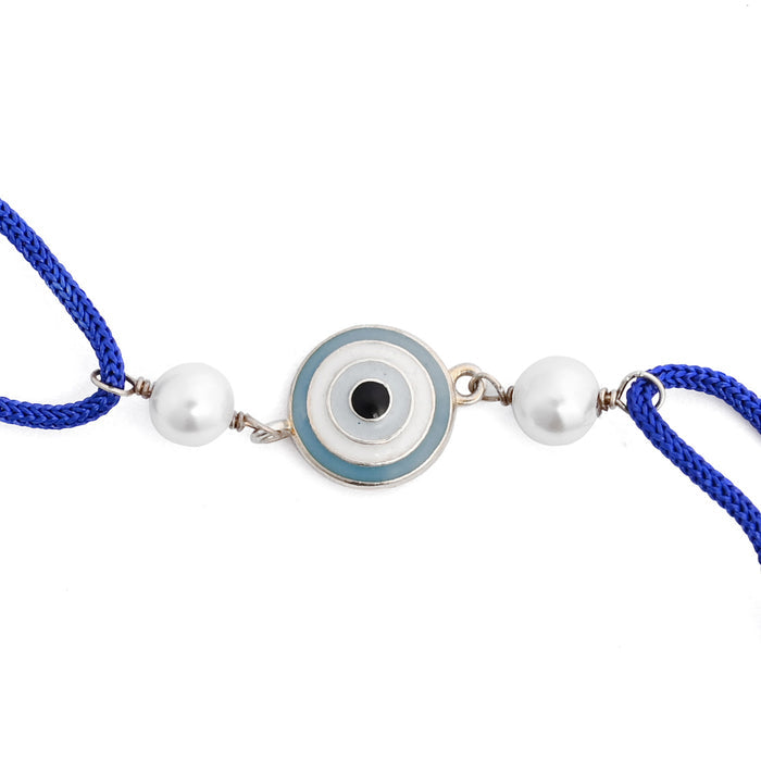 Silver Evil Eye Rakhi with Roli Chawal for Bhai Brothers