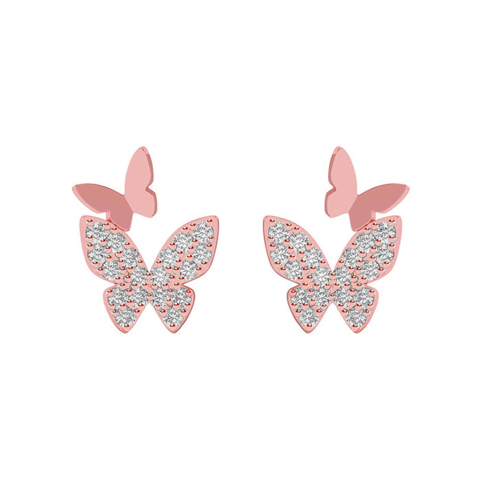 Silver Fairy Butterfly Earrings