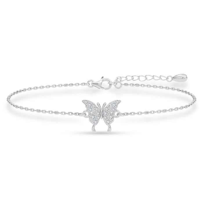 Silver Fia Butterfly Adjustable Chain Bracelet