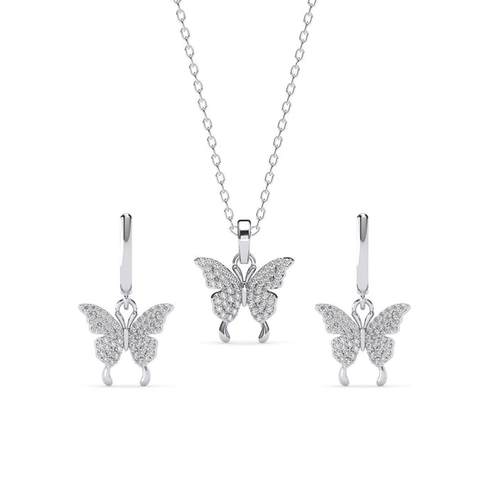 Silver Fia Butterfly Jewellery Set