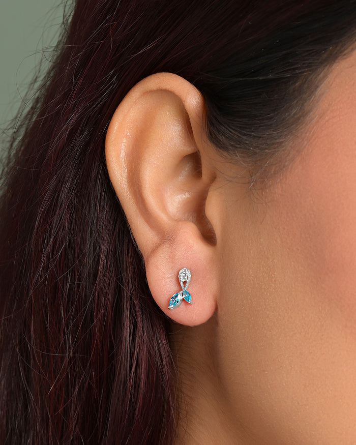 Silver Fina Stud Earrings