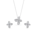 Silver Floral Jewellery Set