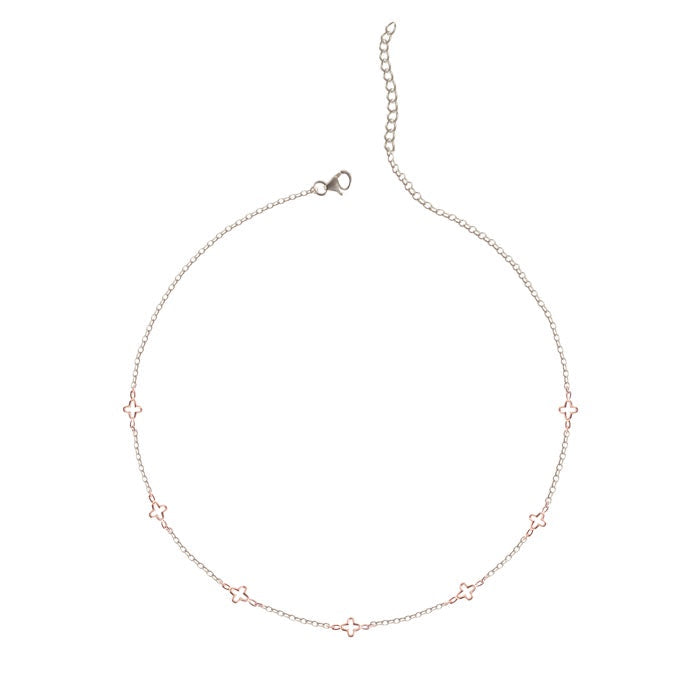 CLARA 925 Sterling Silver Flower Charm Necklace Chain