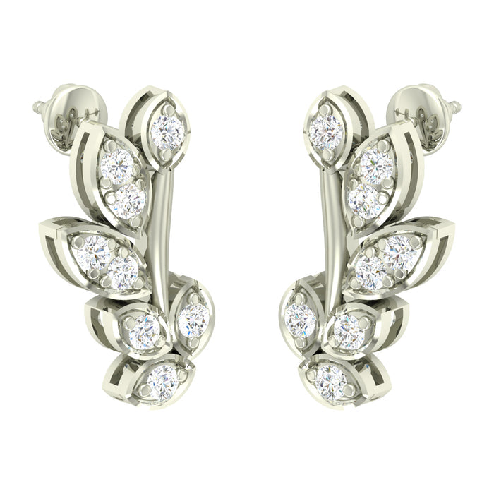 CLARA 925 Sterling Silver Swiss Zirconia Freya Earring With Screw Back Gift for Women and Girls