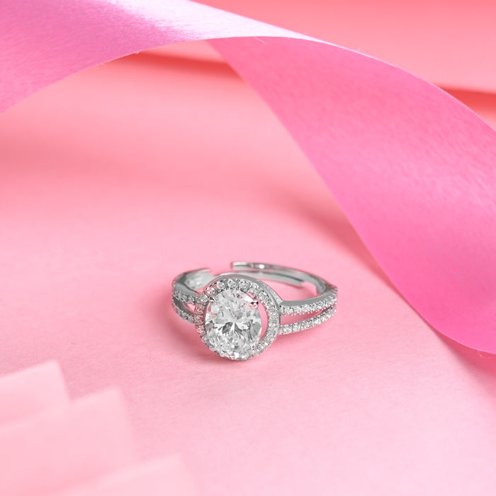 Silver Frida Statement Solitaire Ring