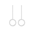 Silver Gaia Circle Geometric Matte Finish Earrings