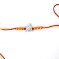 CLARA 925 Sterling Silver Ganesha Rakhi with Roli Chawal for Brothers