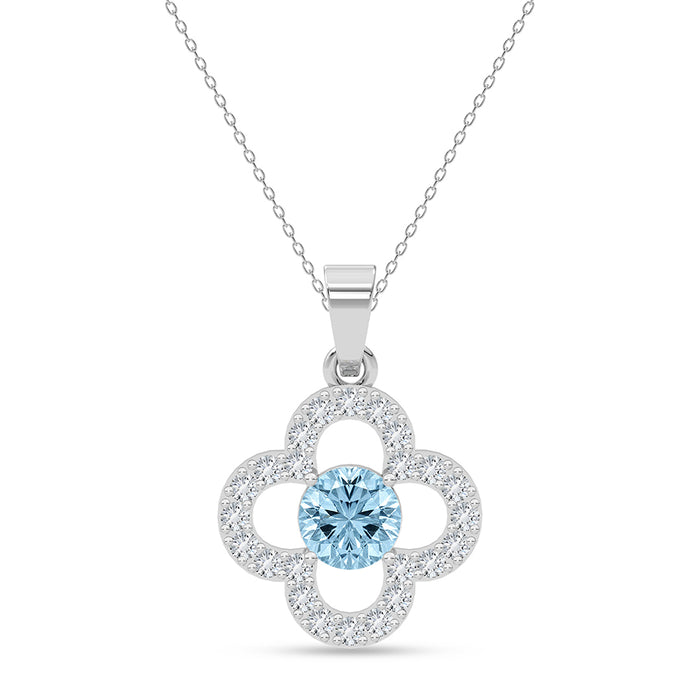 Silver Genna Sky Blue Pendant with Chain