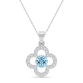 Silver Genna Sky Blue Pendant with Chain
