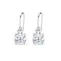 Silver Gia Classic Solitaire Dangle Drop Earrings