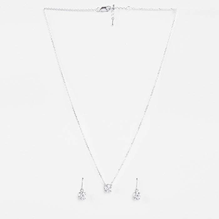Silver Gia Classic Solitaire Jewellery Set