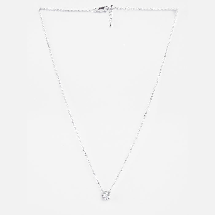 Silver Gia Classic Solitaire Pendant Chain