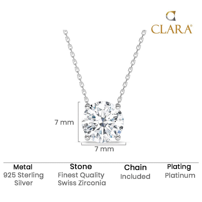 Silver Gia Classic Solitaire Pendant Chain
