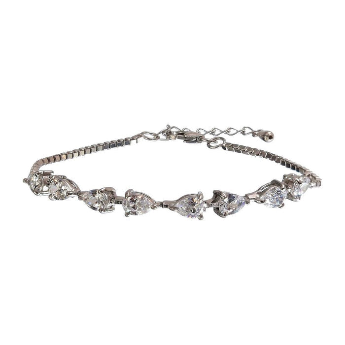 CLARA Made with Swiss Zirconia 925 Sterling Silver Giana Solitaire Bracelet Gift for Women and Girls