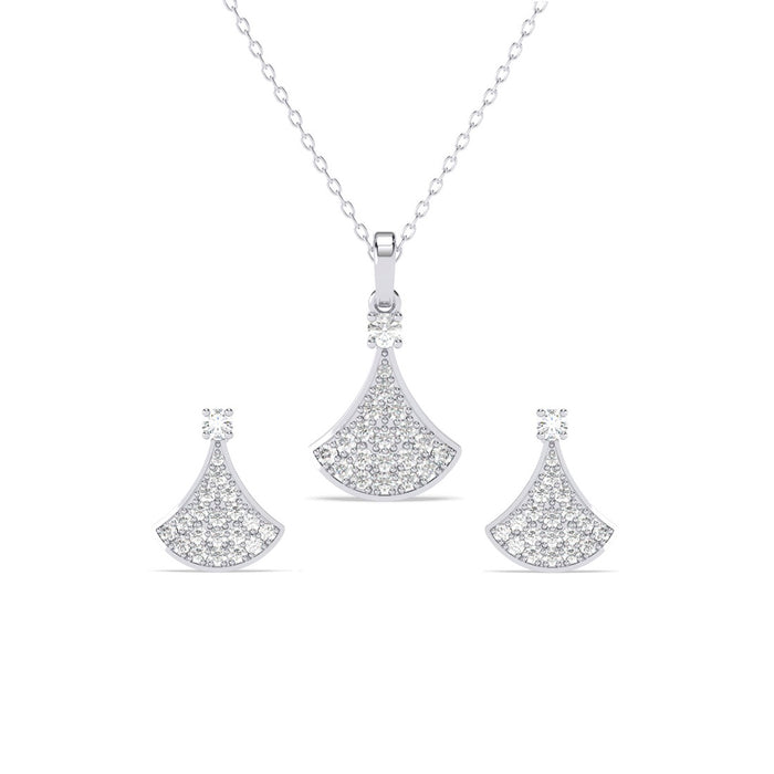 Silver Ginkgo Leaf Jewellery Set