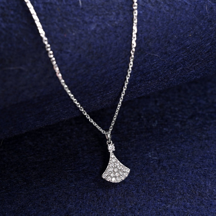 Silver Ginkgo Leaf Pendant Chain