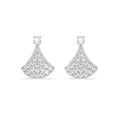 Silver Ginkgo Leaf Stud Earrings