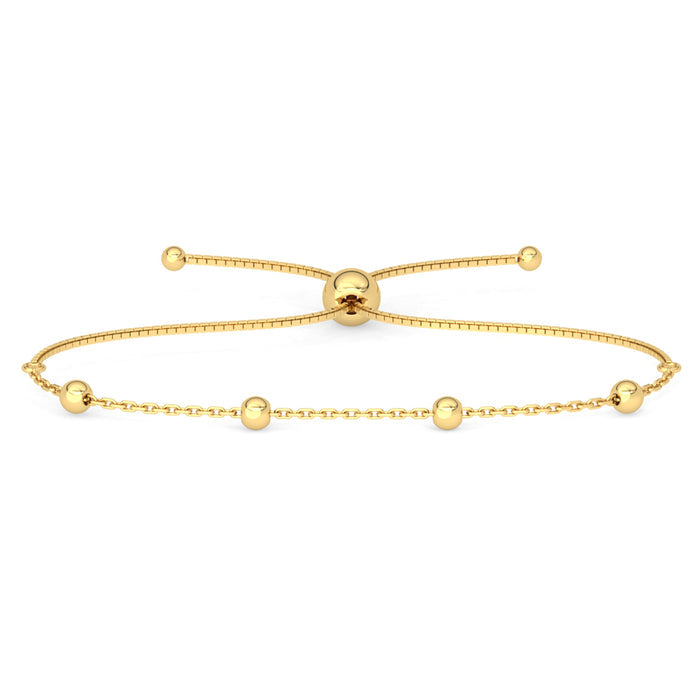 CLARA 925 Pure Silver Golden Ball Chain Bracelet