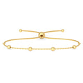 CLARA 925 Pure Silver Golden Ball Chain Bracelet
