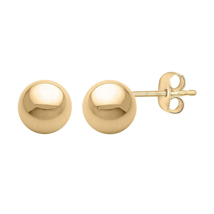 CLARA 925 Sterling Silver Golden Ball Studs Earrings Gift for Kids Girls