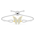 CLARA 925 Pure Silver Golden Butterfly Hand Bracelet
