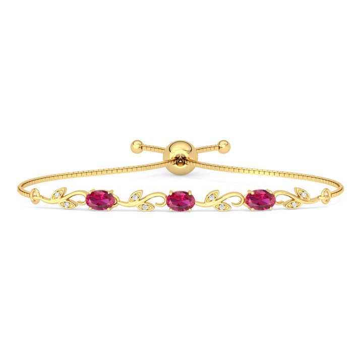 CLARA 925 Pure Silver Golden Ruby Hand Bracelet