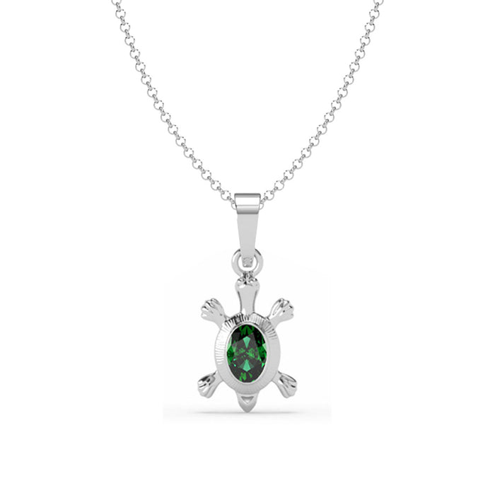 Silver Good Luck Tortoise Turtle Men Pendant Necklace with Chain or without Chain