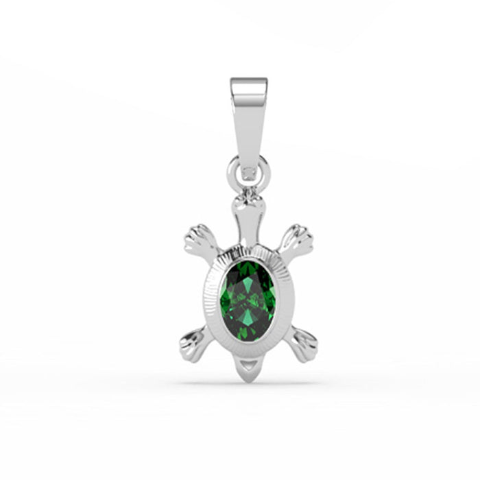 Silver Good Luck Tortoise Turtle Men Pendant Necklace with Chain or without Chain