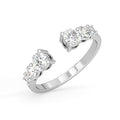 CLARA Pure 925 Sterling Silver Graduation Finger Ring with Adjustable Band
