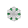 Silver Green Cocktail Ring