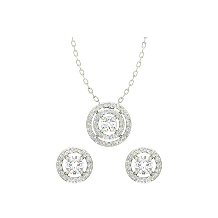 Silver Halo Jewellery Set